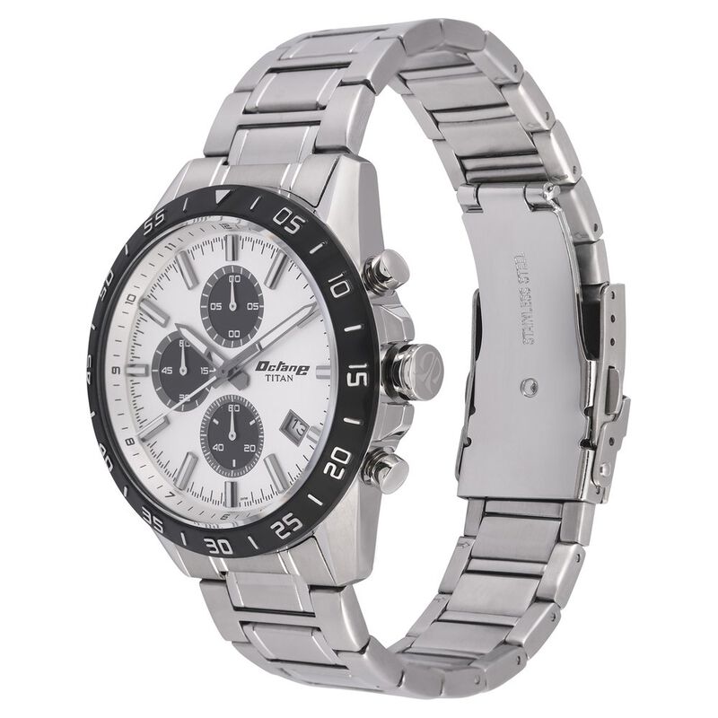 Titan Octane White Chrono Stainless Steel Strap watch for Men - image number 2