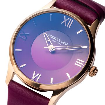 Kenneth Cole Quartz Analog Pink Dial Leather Strap Watch for Women