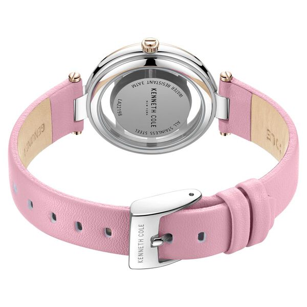 Kenneth Cole Quartz Analog Rose Gold Round Dial Pink Leather Strap Watch For Women - image number 4