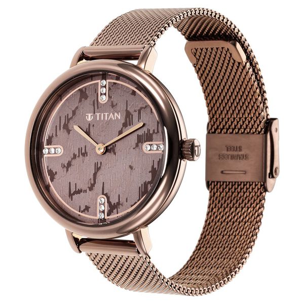 Titan Purple Valentines Day Collection Multicoloured Dial Analog Stainless Steel Strap Watch for Women - image number 2