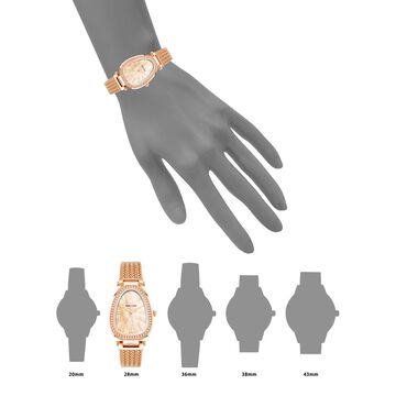 Anne Klein Quartz Analog Pink Dial Rose Gold Stainless Steel Strap Watch For Women
