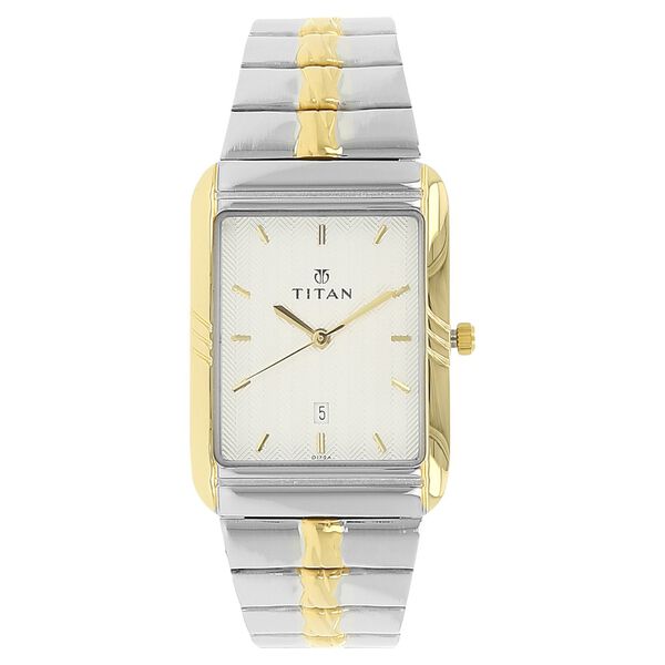Titan Analog with Date Silver Dial Stainless Steel Strap watch for Men - image number 0