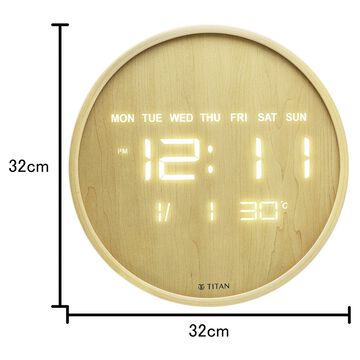 Titan Wood-Grain LED Digital Clock - 32 cm x 32 cm (Medium)