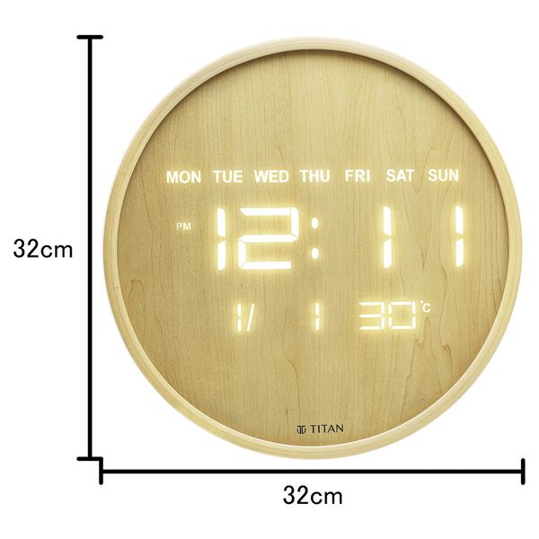 Titan Wood-Grain LED Digital Clock - 32 cm x 32 cm (Medium) - image number 4
