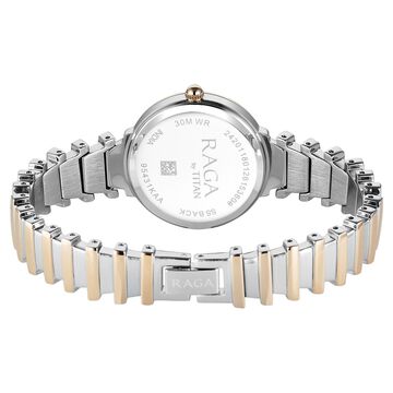 Titan Raga Spotlight Quartz Analog Silver Dial Two Toned Metal Strap Watch For Women
