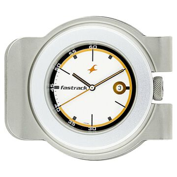 Fastrack Quartz Analog White Dial Stainless Steel Strap Watch for Guys