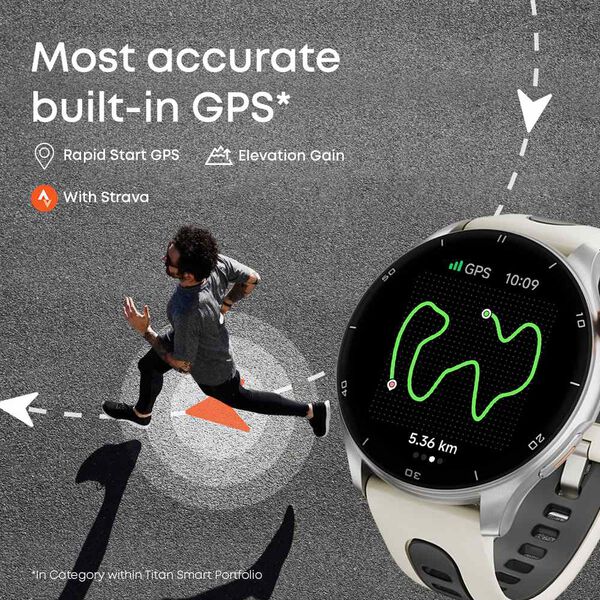 Titan Celestor Advanced GPS & Barometer 3.6 CM AMOLED Display with AOD, Pizoelectric Functional Crown Aurora Blue - image number 2