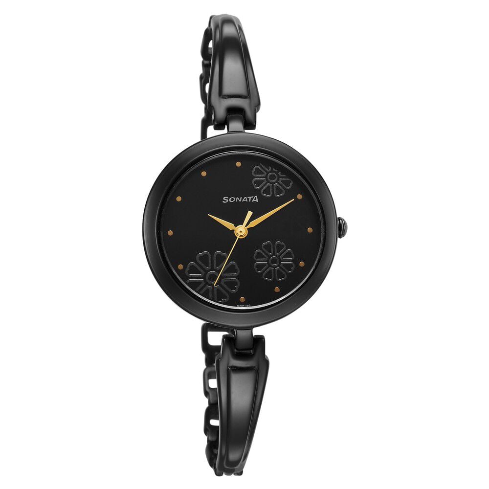 Buy Online Sonata Utsav Black Dial Watch for Women - nt8166nm01
