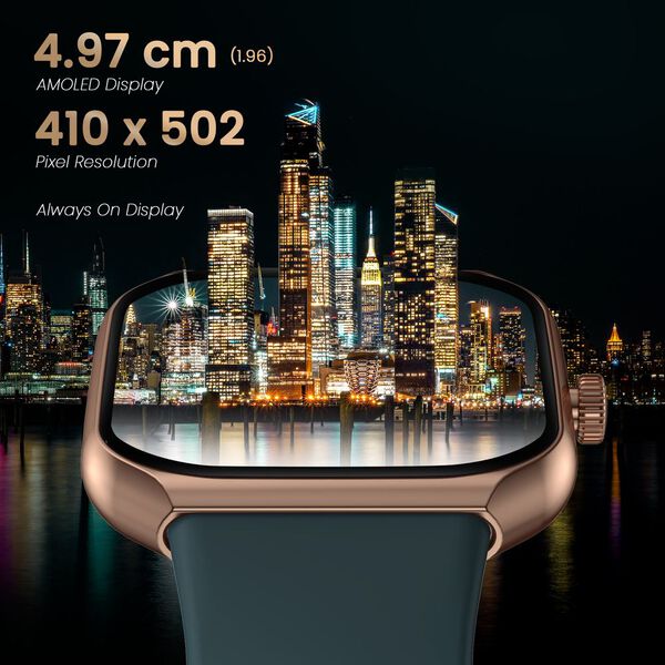 Titan Smart Watch with 4.97 CM Super AMOLED Display | 410 x 502 Pixel Resolution | AI Voice Assistant With Beige Strap - image number 1