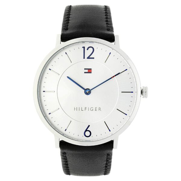 Tommy Hilfiger Quartz Analog Silver Dial Leather Strap Watch for Men - image number 0