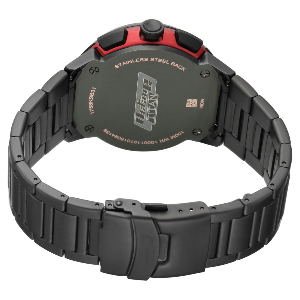 Buy Online Titan Quartz Chronograph Black Dial Stainless Steel