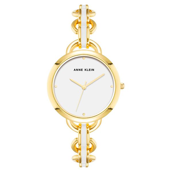 Anne Klein Quartz Analog White Dial White Metal Strap Watch For Women - image number 0