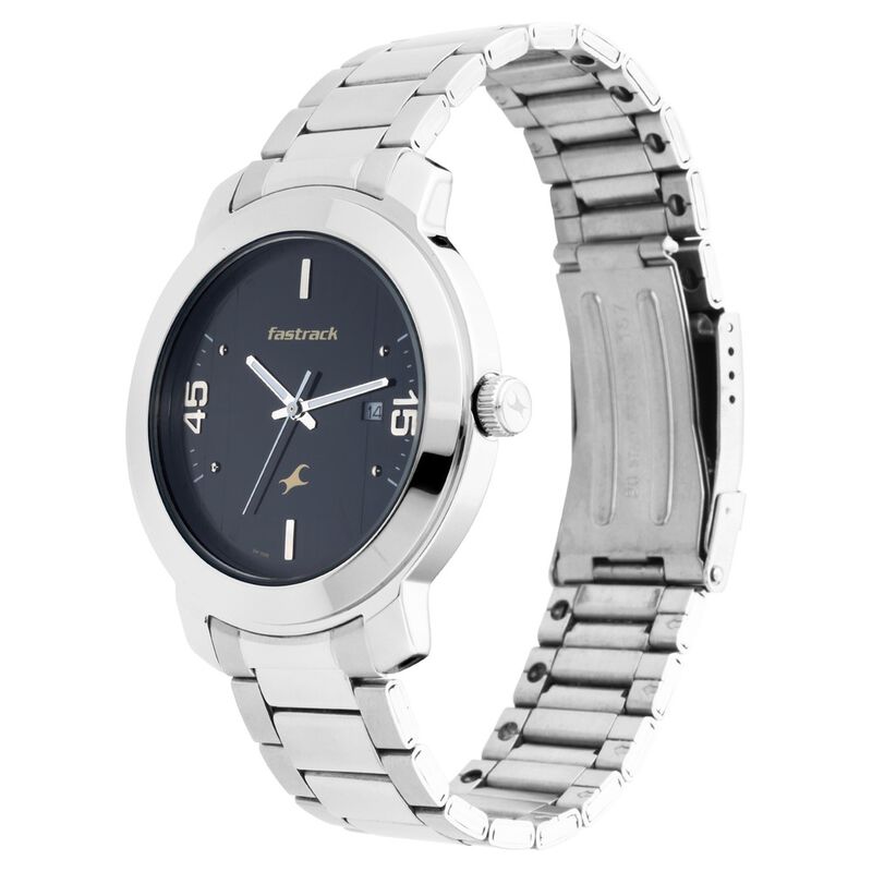 Fastrack Bare Basics Quartz Analog with Date Black Dial Stainless Steel Strap Watch for Guys - image number 3