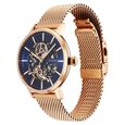 Titan Mechanical Slimline Blue Dial Rose Golden Mesh Strap watch for Men - image number 4