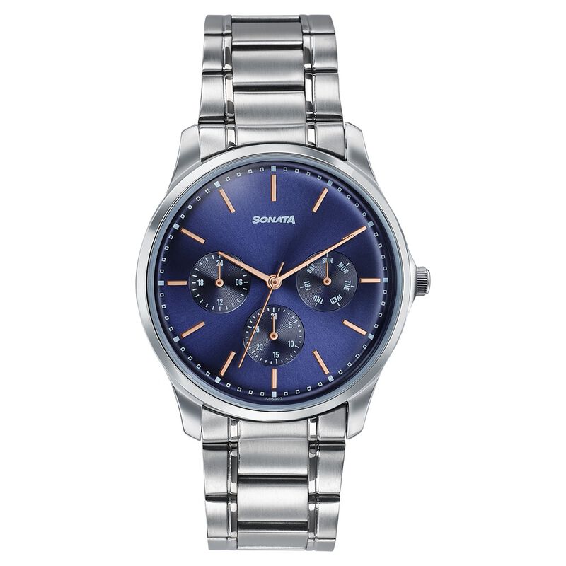 Sonata Men's Work Wear Navy dial Watch - Premium Multifunction design for everyday style