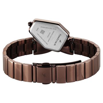 Fastrack Wild Quartz Analog Brown Dial Brown Stainless Steel Strap Watch For Girls