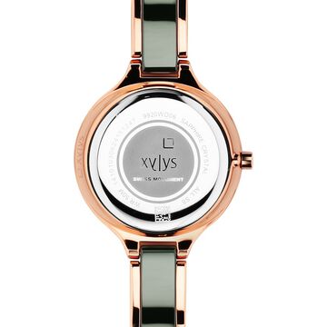 Xylys Seraphina Quartz Analog Blue Round Dial Rose Gold Steel & Ceramic Strap Watch For Women