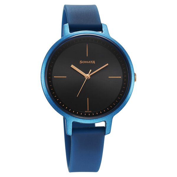 Sonata Splash Quartz Analog Black Dial Plastic Strap Watch for Women - image number 0