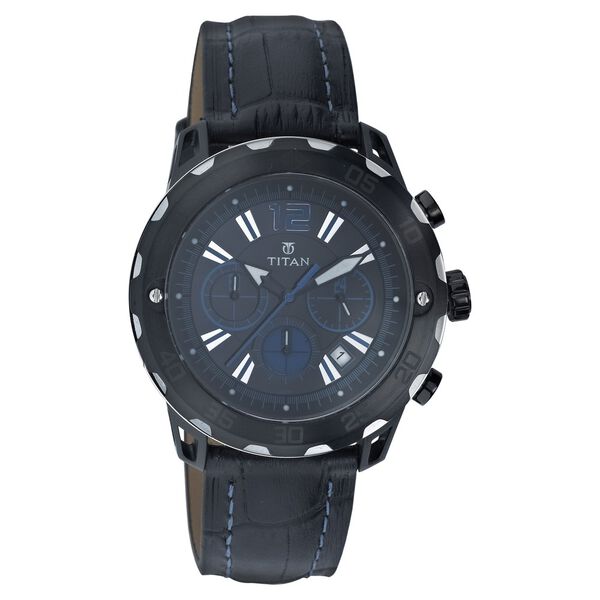 Titan Quartz Chronograph Black Dial Watch for Men - image number 0