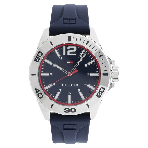 Buy Online Tommy Hilfiger Quartz Analog Black Dial Rubber Strap 