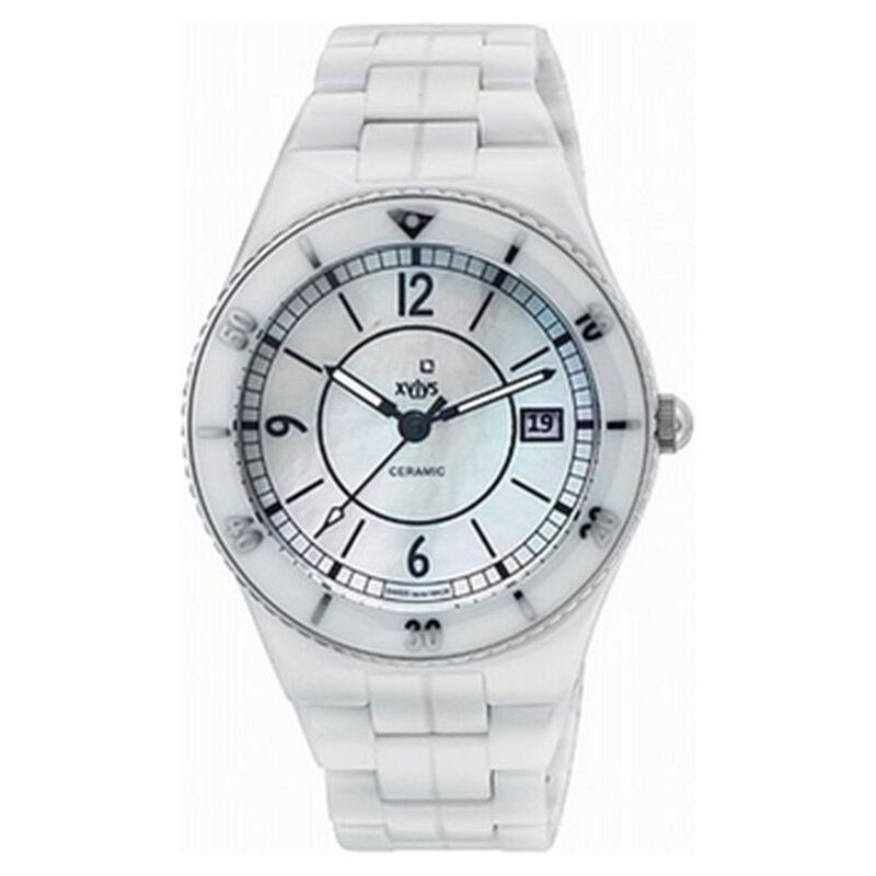 Xylys Swiss Analog with Date White Dial And Ceramic Strap Watch For Women