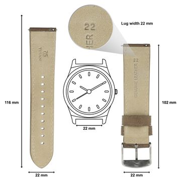 16 mm Red Genuine Leather Strap for Women
