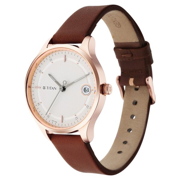 Titan Workwear Silver Dial Women Watch With Leather Strap - image number 3