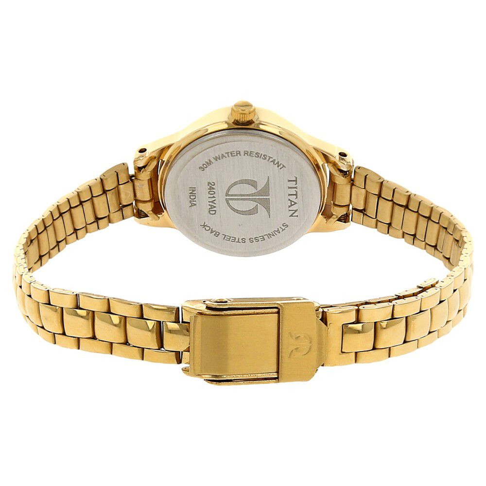Buy Online Titan Quartz Analog White Dial Stainless Steel Strap