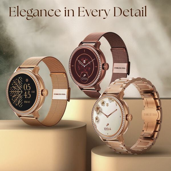 Titan Valerie Premium Smartwatch with All 316L SS construction, Skin Temp. Sensor, Women’s Health, SingleSync BT Calling - image number 2