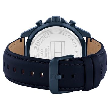 Tommy Hilfiger Multifunction Blue Dial Blue Color Leather Strap Watch For Men