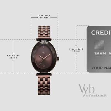 Vyb Prodigy By Fastrack Quartz Analog Brown Dial Brown Stainless Steel Strap Watch For Girls