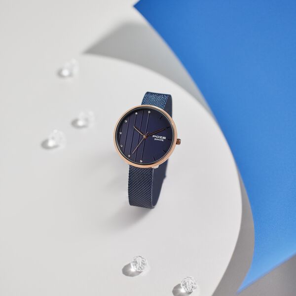Sonata Poze Quartz Analog Blue Dial Blue Color Stainless Steel Strap Watch For Women - image number 0
