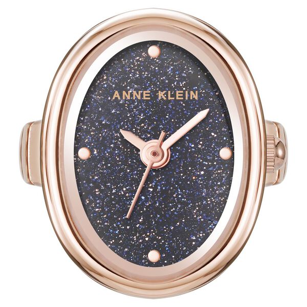 Anne Klein Quartz Analog Blue Dial Rose Gold Metal Ring Watch For Women - image number 1