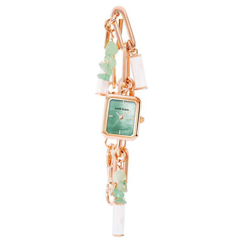 Anne Klein Quartz Analog Mother of Pearl Dial Rose Gold Metal Strap Watch For Women