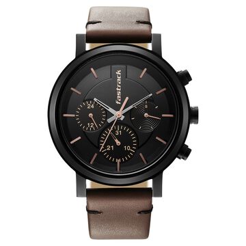 Fastrack Tick Tock Black Dial Watch for Guys
