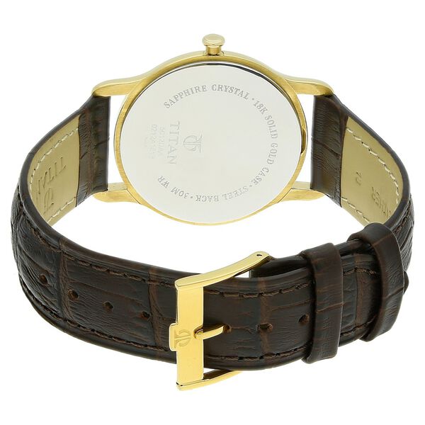 Titan Nebula Quartz Analog 18 Karat Solid Gold Watch for Men - image number 3