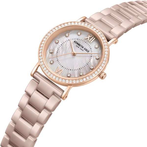 Kenneth Cole Quartz Analog Grey Dial Brown Ceramic Strap Watch For Women - image number 3
