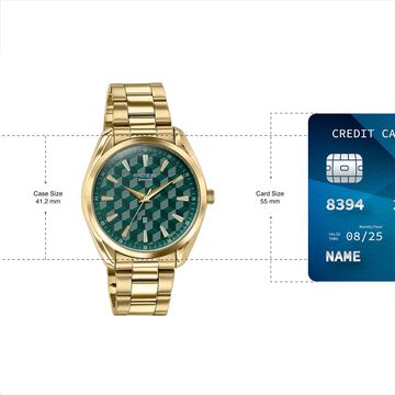 Sonata Poze Quartz Analog Two Toned Dial Golden Colour Stainless Steel Strap Watch For Men
