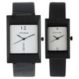 Titan Quartz Analog with Day and Date White Dial Stainless Steel Strap Watch for Couple