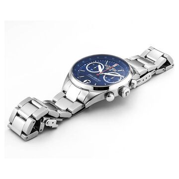 Roamer Gran Sportivo Quartz Chronograph With Date Blue Dial Silver Stainless Steel Strap Watch For Men
