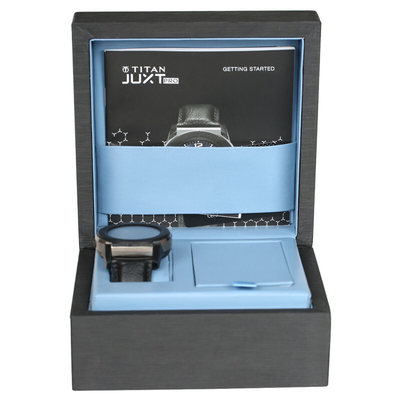 Titan JUXT PRO Black Dial Smart Leather Strap Watch for Men - image number 4