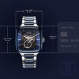Titan Ceramic Fusion Automatic Square Blue Dial Rose Gold Dual-Toned Stainless Steel Bracelet Watch for Men - image number 7