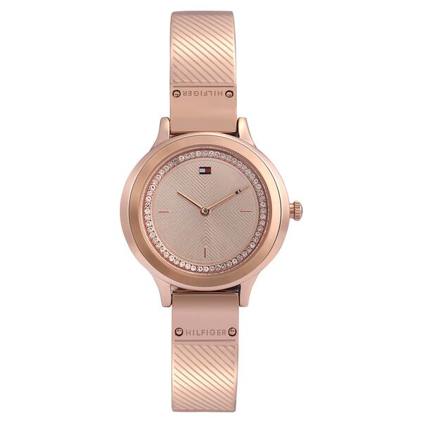 Tommy Hilfiger Quartz Analog Rose Gold Dial Metal Strap Watch for Women - image number 0