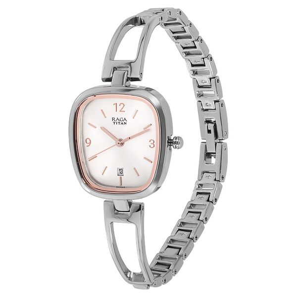 Titan Raga Viva Silver Dial Analog with Date Metal Strap watch for Women - image number 2