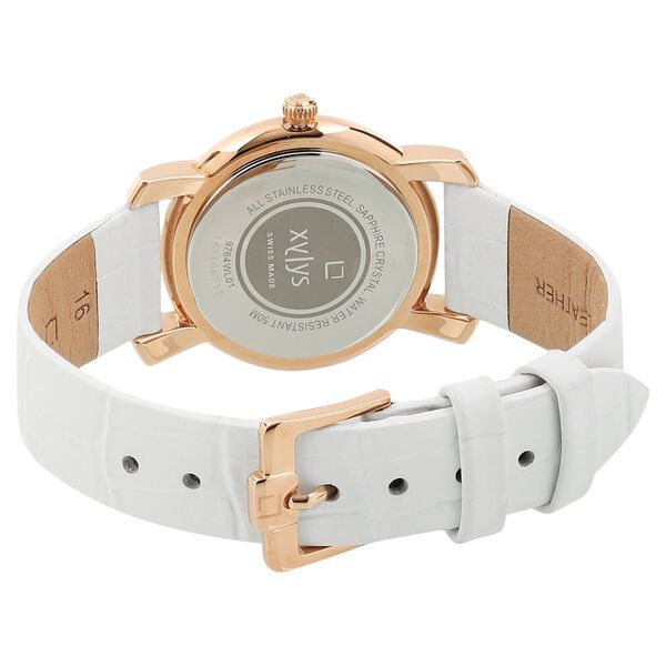 Xylys Swiss Analog White Leather Strap and Mother of Pearl Dial Watch For Women - image number 3