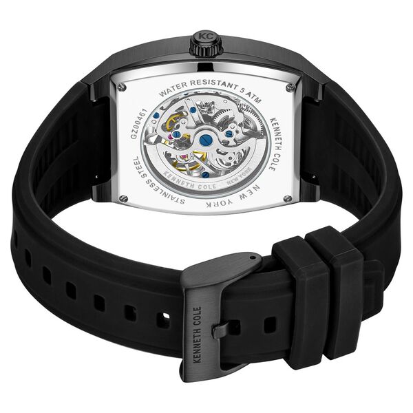 Kenneth Cole Automatic Black Dial With Black Silicone Strap Watch For Men - image number 4