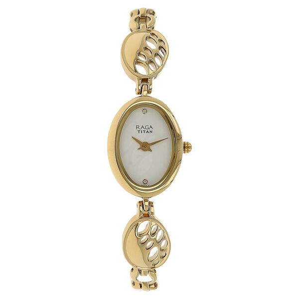 Titan Raga Foliage Champagne Analog Metal Strap Watch for Women - image number 0