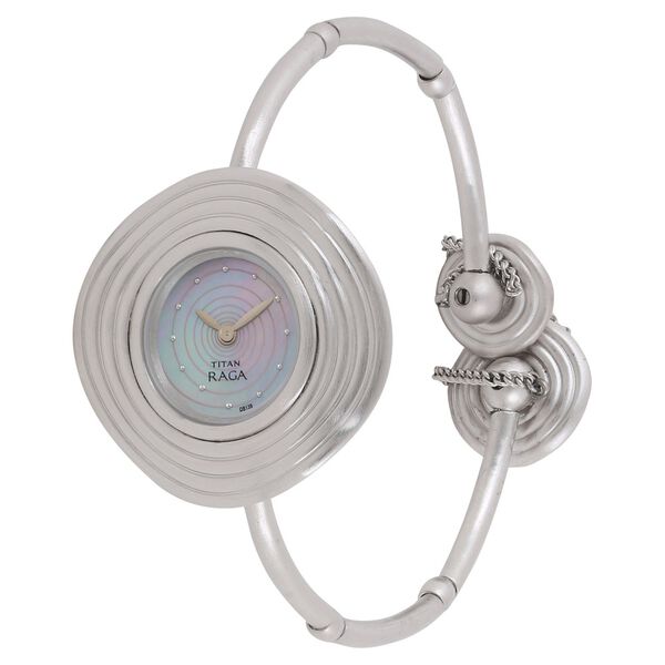 Titan Quartz Analog Mother of Pearl Dial Stainless Steel Strap Watch for Women - image number 1