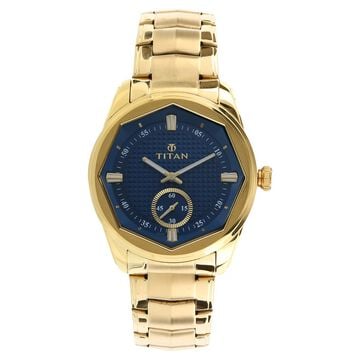 Titan Regalia Sovereign Blue Dial Analog Stainless Steel Strap watch for Men