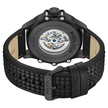 Police Men's Luang KL Rahul Edition Automatic Watch Textured Leather Strap Watch